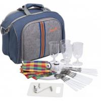 Набор для пикника на 4 персоны синий/серый HS-425S-(4)BG Helios											