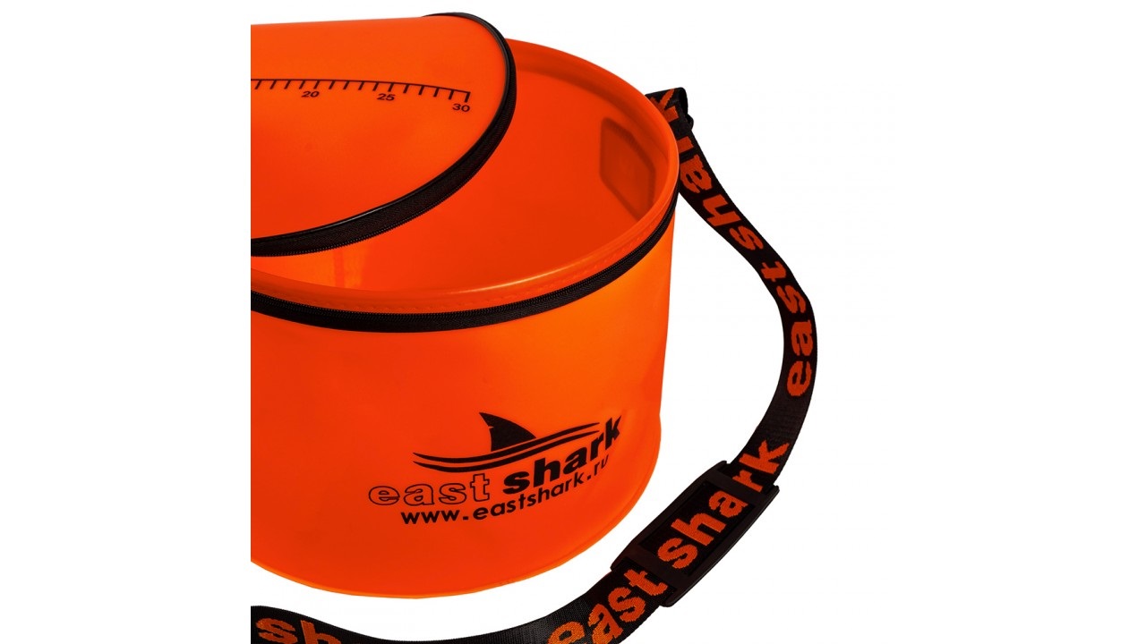 Ведро EastShark для замеса прикормки круглое оранж. D 35 (1)