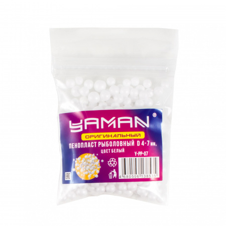 Пенопласт рыболовный Yaman, d 4-7 мм, цв. белый (уп. 250 шт)