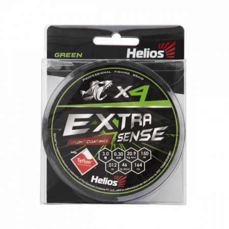 Шнур Helios Extrasense X4 PE Green 150m 3/46LB 0.30mm (HS-ES-X4-3/46LB) (1)