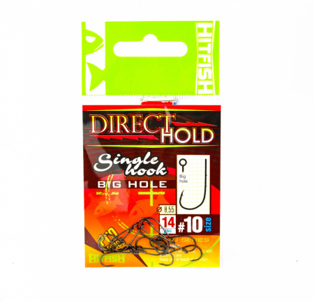 Крючок одинарный с засечками HITFISH Direct Hold Single Hook №10 (с большим ухом)