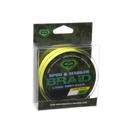 Шнур плетеный CARP PRO под спод-маркет PE X4 флуоро-желтый 0,16мм 9,35кг 20lb 200м (1)