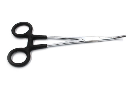 Зажим-корнцанг рыболовный Namazu, L-180 мм, прорезин. ручки, нерж. сталь