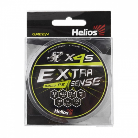 Шнур Helios Extrasense X4S PE Green 92m 3.5/56LB 0.32mm (HS-ES-X4S-3.5/56LB) (1)