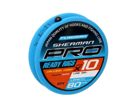 FLAGMAN Поводок готовый Sherman Pro Crucian Carp Ready Rigs №16 d0,105 80см 10шт